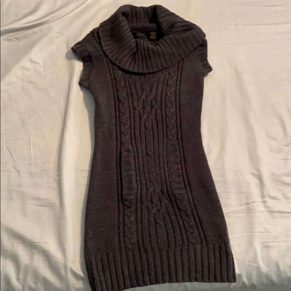 Dark grey sweater dress